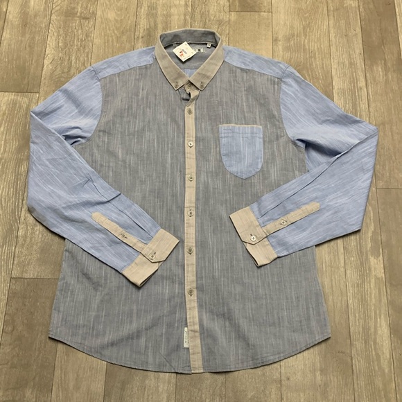 Mens NWT 7 Diamonds  Premium 3 Tone Button Up‎ Cotton Casual Shirt - Picture 1 of 6